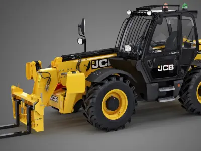 Telehandler JCB 535-125 with Attachments Equipment 3D model