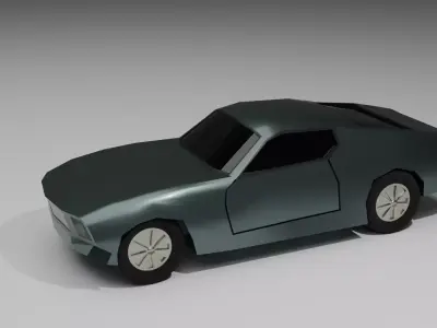 Classic car Low Poly Game-Ready Vehicle FBX OBJ Low-poly 3D model