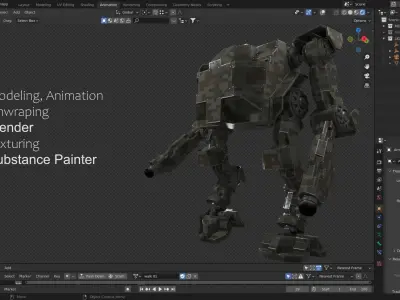 Mech 05 - Defender Low-poly 3D model