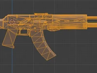 AK-74 Low Poly ak - rifle Low-poly 3D model