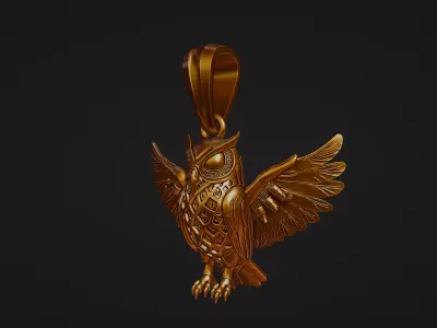 mechanical owl pendant Industrial arts 3D print model