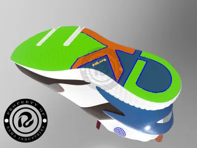 3d shoe basket full mesh and render in keyshot 3D model