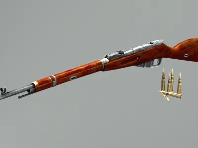 Mosin Nagant weapon rifle gun classic military 3D model