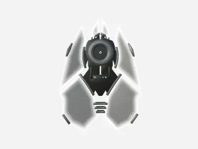 SciFi Shield A07 Black White - Sci Fi Weapon Design Low-poly 3D model