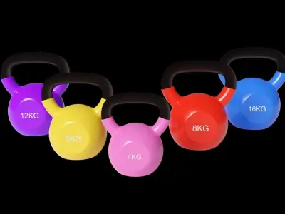 Colorful Kettlebell 3D model