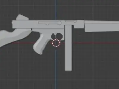 M1928 Thompson SMG Low-poly 3D model