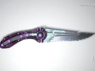 space knife Low-poly 3D model
