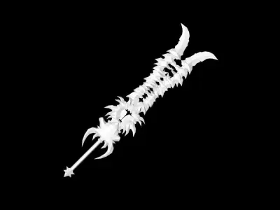 Bone Big Sword Low-poly 3D model