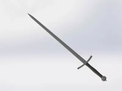 WG 7002 - Bastard sword Low-poly 3D model