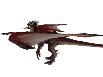 Armored Battle Dragon 3D Model Low-poly 3D model