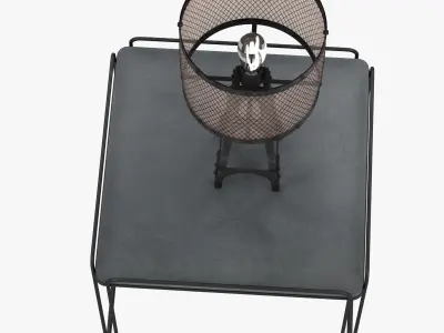 industrial table lamp on table 3D model