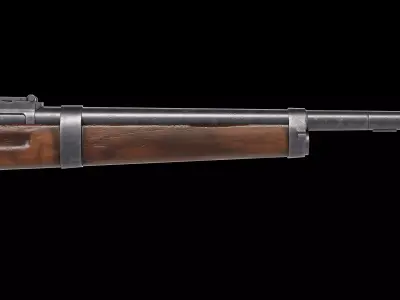Berthier Model 1892 carbine bolt rifle Low-poly 3D model