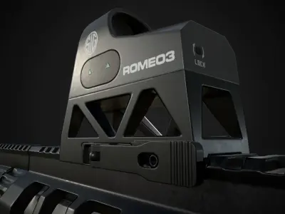 AR 15 Skeletonized Low-poly 3D model