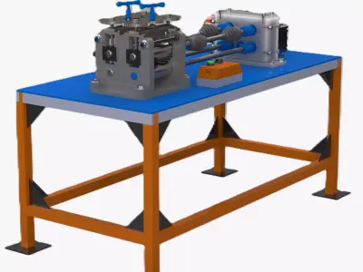 Motorized Industrial Rolling Mill 3D Model for Metal Forming  3D model