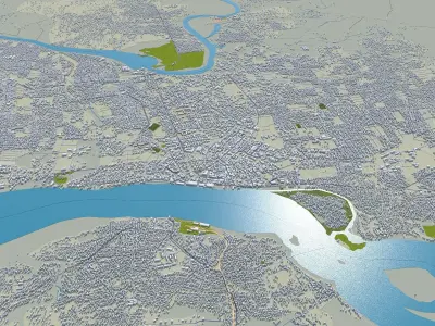 Kisangani Congo 30km Low-poly 3D model