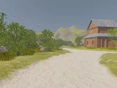 Fantasy Village On A Hill 3D model