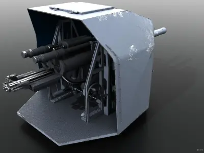 Skoda 10 cm K10 - OTO 100-47 Low-poly 3D model