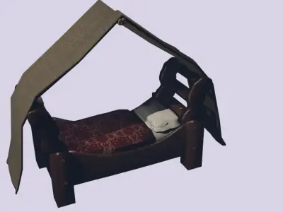 Arabian nights bed Low-poly 3D model