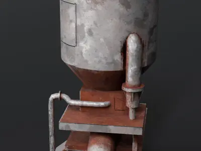 Rusty Old Oil Tank Game Ready Low Poly Low-poly 3D model