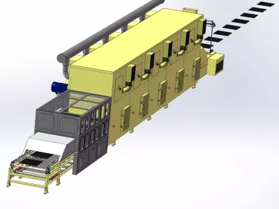 Paint baking production line 3D model