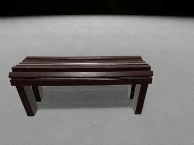 CITY Street Bench Wood SoftField Low-poly Free low-poly 3D model