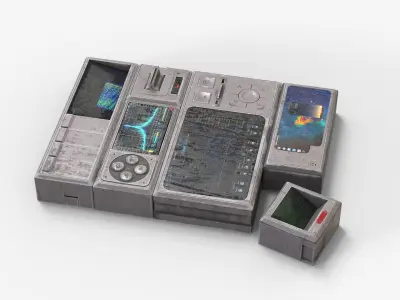 SciFi Multimedia Devices - Modular Components 3D model