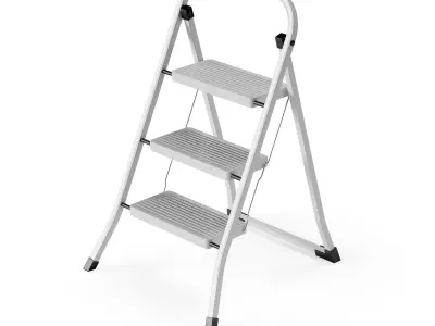 3-Step Metal Stepladder Low-poly 3D model