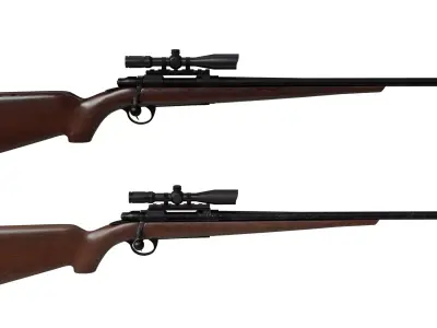 Realistic Hunter Gun Low-poly 3D model