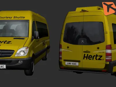 Mercedes-Benz Sprinter Hertz Low-poly 3D model