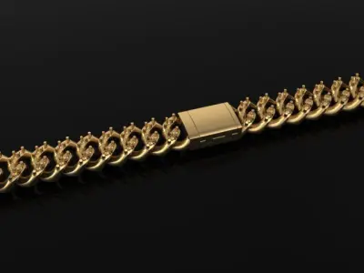 Cuban Diamond Chain Bracelet Necklace Link SIZE 6MM Width 3D print model purchase