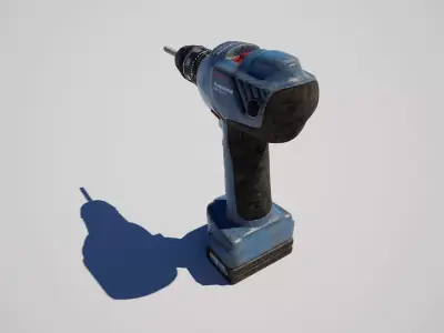 Electric Cordless Drill Screwdriver Low-poly 3D model