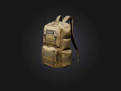 Survival Backpack Low-poly 3D model