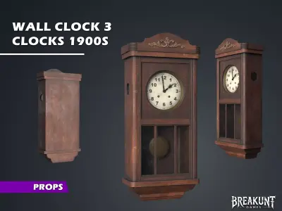 Wall Clock 3 - Clocks 1900s 3D model