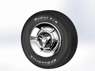 Wheels 14inch for Dodge Charger 1966 scale model 3D print model