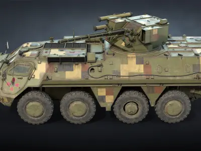 BTR-4E Game Ready military vehicle Low-poly 3D model