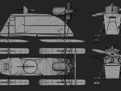 NKL-26 Soviet Aerosan Low-poly 3D model