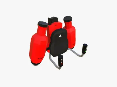 Jetpack Low Poly H02 - SciFi Character Design Low-poly 3D model