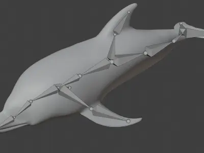 Dolphin fully rigged and low poly Low-poly 3D model