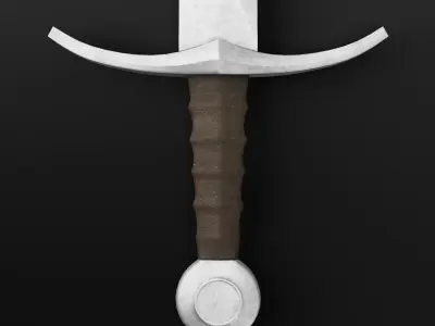 Medieval Sword 02 low poly plus old texture and sheath UE Low-poly 3D model