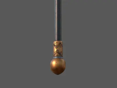 Monk Staff Low-poly 3D model