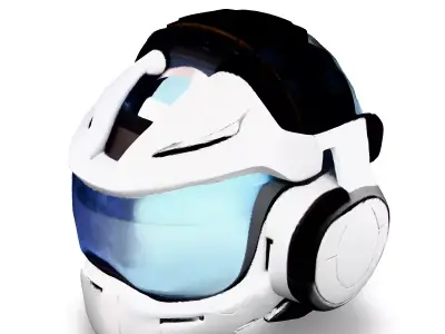 SciFi Helmet Futuristic Headgear Low-poly 3D model purchase