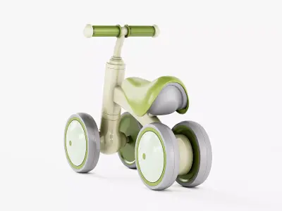 Kids Balance Bike Four Wheel Toy 3D model