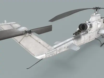 Bell AH-1S Cobra Blank Complex Animation Low-poly 3D model