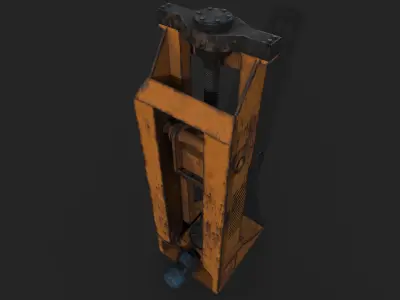 Railway Lifting Jack and Electronics Set Low-poly 3D model