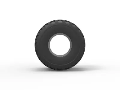 Monster Jam tire 16 Scale 1 to 25 3D print model