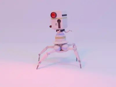 Robot with light 3D model