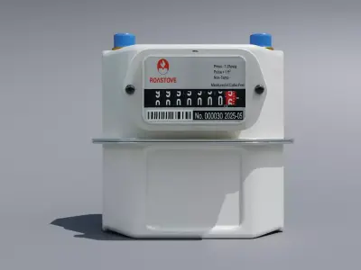 Realistic Industrial Gas Meter - Roastove G4 3D model