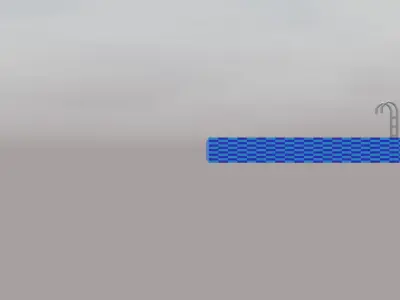 Swimming pool Low-poly 3D model