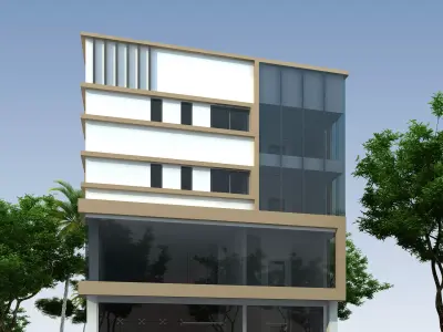 Commercial building 3D print model