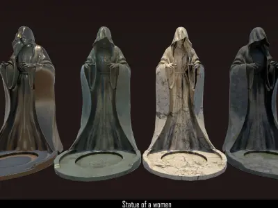 Statue of women Low-poly 3D model